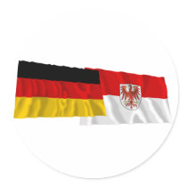 Germany & Brandenburg Waving Flags stickers