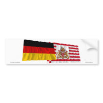 Germany & Bremen Waving Flags bumper stickers by Vexillophile Germany & Bremen Waving Flags bumper stickers