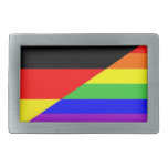 germany country gay proud rainbow flag rectangular belt buckles