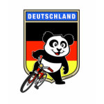 This cute cycling panda stands in front of a German flag with his bike. This original design makes a perfect gift for bicycling fanatics in Germany. Great for everyone who loves cute pandas and biking.