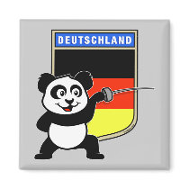 Germany Fencing Panda magnets by cuteunion Germany Fencing Panda magnets
