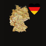Germany Flag Heart Map Fitted AA T-Shirt