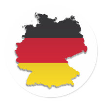 Germany Flag Map_2 Round Sticker