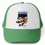 This adorable little panda is too cute! He's featured in front of a large flag from Germany and ready to play football and score some goals. This cute design is perfect for football players and soccer fans.