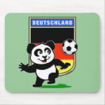 This adorable little panda is too cute! He's featured in front of a large flag from Germany and ready to play football and score some goals. This cute design is perfect for football players and soccer fans.