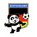 This adorable little panda is too cute! He's featured in front of a large flag from Germany and ready to play football and score some goals. This cute design is perfect for football players and soccer fans.