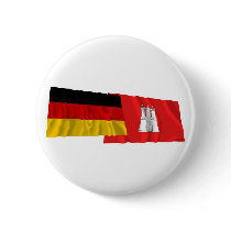 Germany & Hamburg Waving Flags buttons
