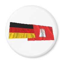 Germany & Hamburg Waving Flags magnets