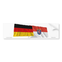 Germany & Hessen Waving Flags bumper stickers