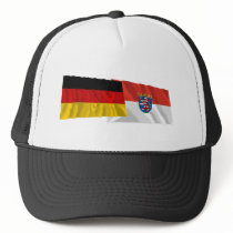 Germany & Hessen Waving Flags Trucker Hat