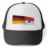 Germany & Hessen Waving Flags hats