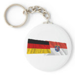 Germany &amp; Hessen Waving Flags Key Chains
