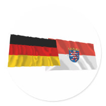 Germany & Hessen Waving Flags stickers