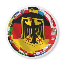 Germany & its Laender Waving Flags Fridge Magnet