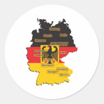 Germany Map Round Stickers