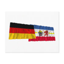 Germany & Mecklenburg-Vorpommern Waving Flags postcards