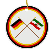 Germany & Nordrhein-Westfalen Crossed Flags Christmas Ornament