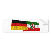 Germany & Nordrhein-Westfalen Waving Flags bumper stickers