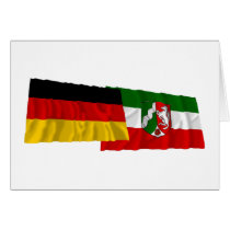 Germany & Nordrhein-Westfalen Waving Flags cards