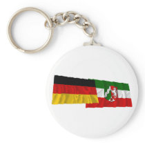 Germany & Nordrhein-Westfalen Waving Flags Key Chain