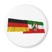 Germany & Nordrhein-Westfalen Waving Flags magnets