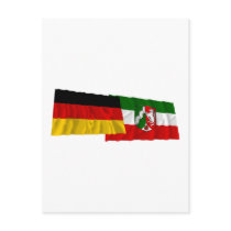 Germany & Nordrhein-Westfalen Waving Flags postcards by Vexillophile Germany & Nordrhein-Westfalen Waving Flags postcards