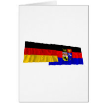 Germany & Ostfriesland Waving Flags Greeting Cards