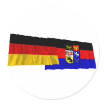 Germany & Ostfriesland Waving Flags stickers by Vexillophile Germany & Ostfriesland Waving Flags stickers