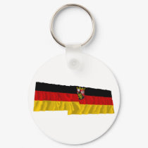 Germany & Rheinland-Pfalz Waving Flags keychains