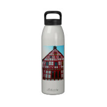 Germany, Rhineland, Rhens, half timbered  houses 3 Reusable Water Bottles