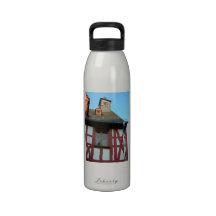 Germany, Rhineland, Rhens, half timbered  houses 4 Reusable Water Bottles