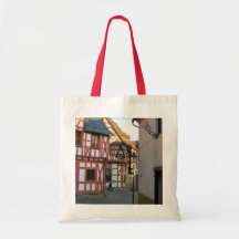 Germany, Rhineland, Rhens, half timbered houses Tote Bags