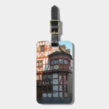 Germany, Rhineland, Rhens, half timbered houses Luggage Tags