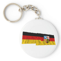 Germany & Saarland Waving Flags Keychains