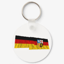 Germany & Saarland Waving Flags keychains