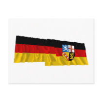 Germany & Saarland Waving Flags postcards by Vexillophile Germany & Saarland Waving Flags postcards