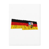 Germany & Saarland Waving Flags postcards by Vexillophile Germany & Saarland Waving Flags postcards