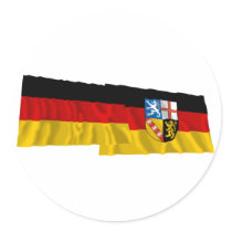 Germany & Saarland Waving Flags Sticker