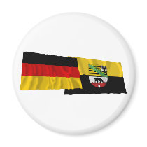 Germany & Sachsen-Anhalt Waving Flags magnets by Vexillophile Germany & Sachsen-Anhalt Waving Flags magnets