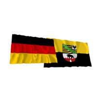 Germany & Sachsen-Anhalt Waving Flags t-shirts by Vexillophile Germany & Sachsen-Anhalt Waving Flags t-shirts