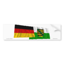 Germany & Sachsen Waving Flags bumper stickers by Vexillophile Germany & Sachsen Waving Flags bumper stickers