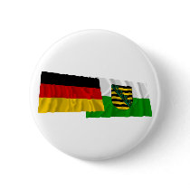Germany & Sachsen Waving Flags Buttons