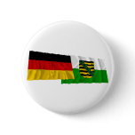 Germany &amp; Sachsen Waving Flags Buttons