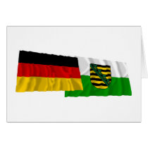 Germany & Sachsen Waving Flags cards by Vexillophile Germany & Sachsen Waving Flags cards