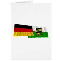 Germany & Sachsen Waving Flags cards by Vexillophile Germany & Sachsen Waving Flags cards