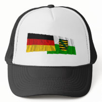 Germany & Sachsen Waving Flags hats by Vexillophile Germany & Sachsen Waving Flags hats