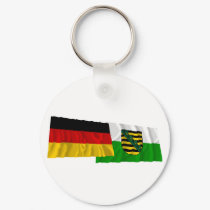 Germany & Sachsen Waving Flags keychains by Vexillophile Germany & Sachsen Waving Flags keychains