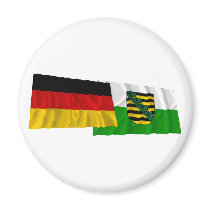 Germany & Sachsen Waving Flags magnets by Vexillophile Germany & Sachsen Waving Flags magnets