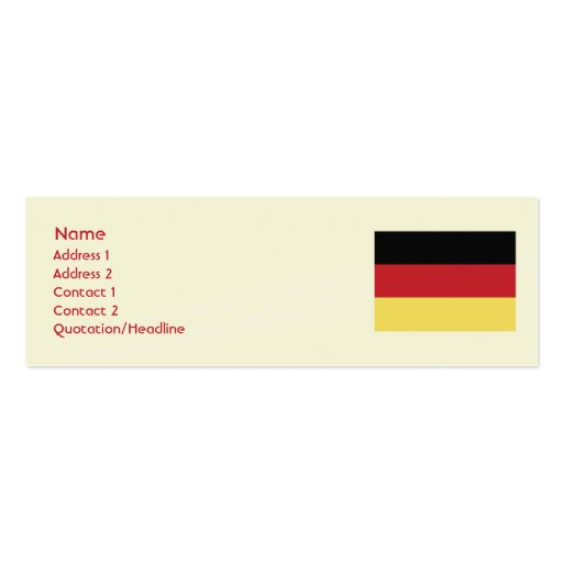 Germany - Skinny Business Cards (front side)