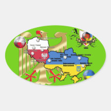 Germany Soccer Deutschland 2012 Euro Cup Fans Oval Stickers